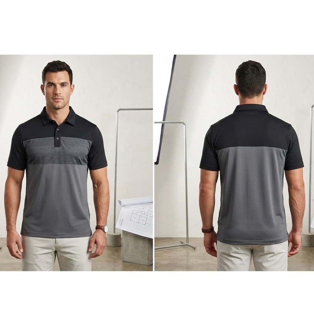 Pebble Beach Dry-Luxe Men's 2XL Black Performance Golf Polo Shirt Short Sleeve